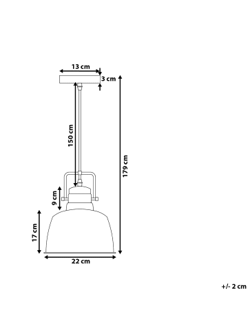 Beliani Pendelleuchten NARMADA in Weiß/Silber - (W) 22 x (H) 179 x (L) 22 cm