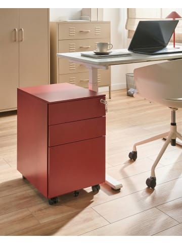 Beliani Büroschrank CAMI in Rot - (W) 39 x (H) 60 x (L) 50 cm