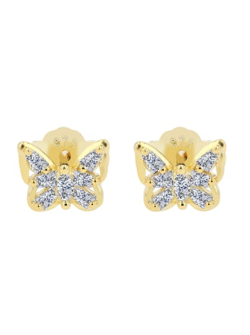 Adeliás Damen Ohrringe – Ohrstecker aus 925 Silber in gold