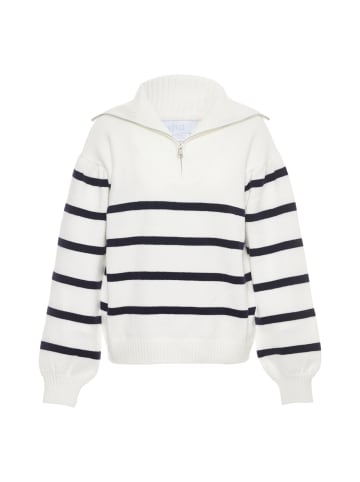 usha BLUE LABEL Pullover in WOLLWEISS MARINE STREIFEN