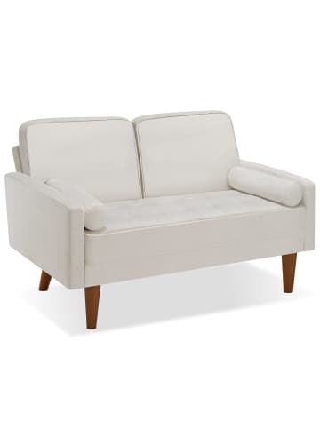 tectake Sofa Skagen, 135 x 76 x 85 cm, Samtoptik creme