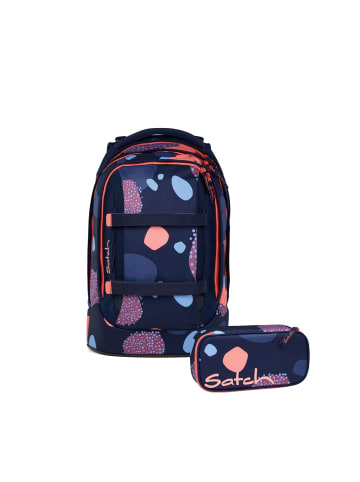 Satch Schulrucksack-Set PACK Coral Reef 2-teilig in Blau/Rosa
