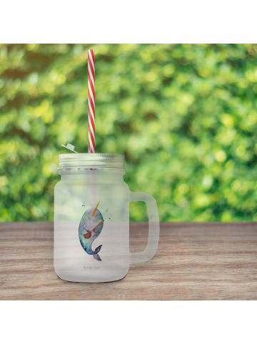 Mr. & Mrs. Panda Limonadenglas Narwal Gitarre ohne Spruch in Transparent