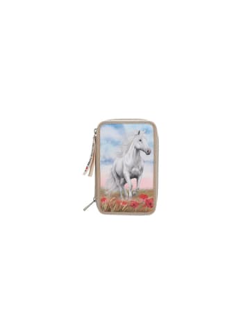 Miss Melody Federtasche 3 Fach Poppy Sand Mondblume mit Pferdemotiv, 6-12 Jahre
