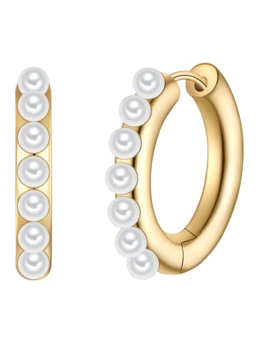 Yokoamii Ohrringe aus Metall-Legierung mit Perle (synth.) in gelbgold