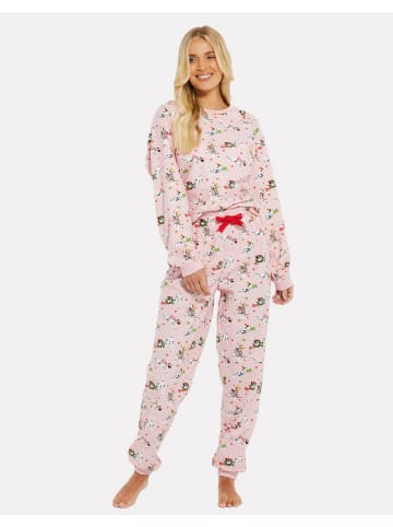 Threadbare Schlafanzug THB Pooch Xmas Pj Set in pink