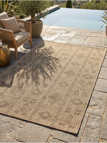 KADIMA DESIGN Teppich Outdoor Waschbar Vintage KASBERG Strapazierfähig OEKO-TEX in Schwarz