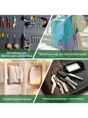 Home Nature Wohnkonzept Schlüsselanhänger mit beschreibbaren Etiketten in Schwarz 50 Stück