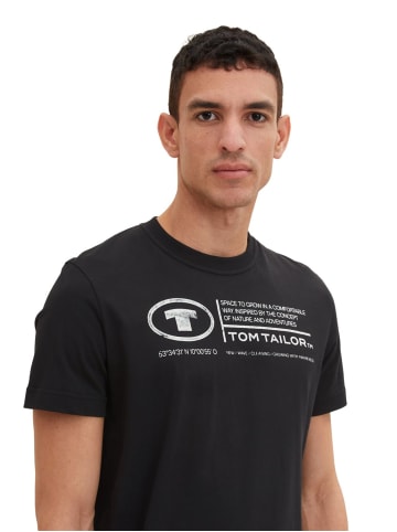 Tom Tailor T-Shirt PRINTED CREWNECK in Schwarz