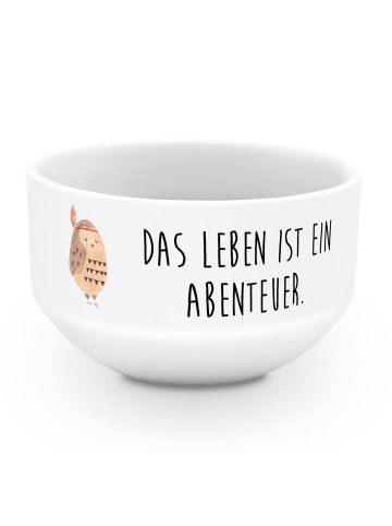 Mr. & Mrs. Panda Salatschälchen Eule Federschmuck mit Spruch in Weiß