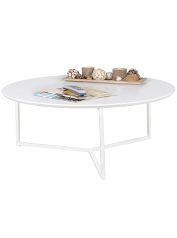 KADIMA DESIGN Couchtisch | MDF, Weiß, ø80cm, Metallgestell