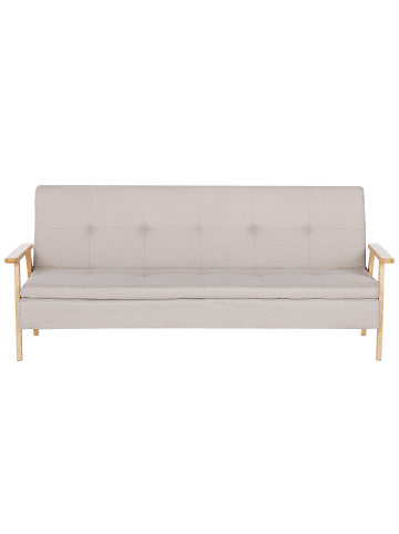 Beliani Schlafsofa TJORN in Beige/Braun - (W) 204 x (H) 84 x (L) 85 cm