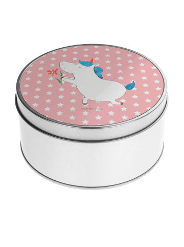 Mr. & Mrs. Panda Blechdose Einhorn Blume ohne Spruch in Rot Pastell