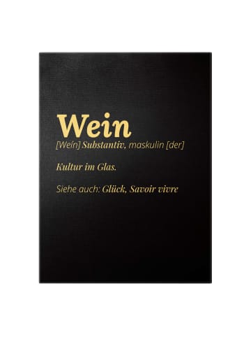 WALLART Leinwandbild Gold - Die Definition von Wein Schwarz in Schwarz