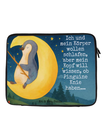 Mr. & Mrs. Panda Laptophülle Pinguin Mond Design mit Spruch in Weiß