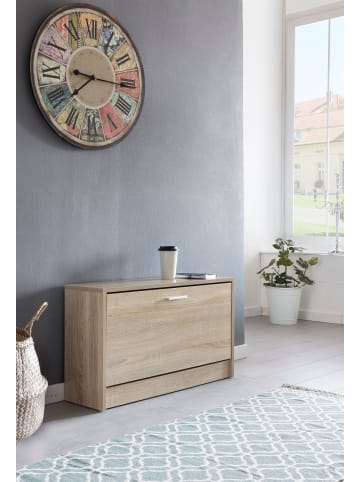 FineBuy Schuhschrank in Grau / Spanplatte / 80x24x47