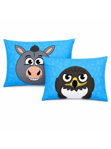 COFI 1453 Cucciolini Kinder Kissenbezug (1 Stk.) 70 × 50 cm Baumwolle in Blau