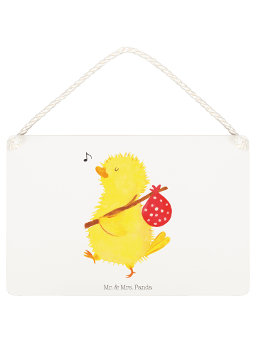 Mr. & Mrs. Panda Schild Küken Wander ohne Spruch in Weiß