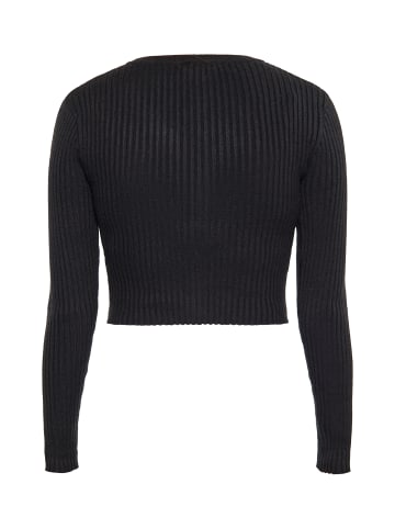 Swirly Damen Cropped Cardigan in SCHWARZ