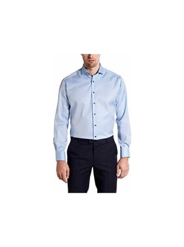 Eterna Langarm Business Hemd für Herren in blau in blau