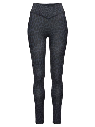 LASCANA ACTIVE Leggings in grau-schwarz-leo