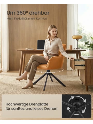 SONGMICS 4er-Set: Esszimmerstuhl Tyra in Braun-Schwarz - (B)60 x (H)81.5 x (T)58 cm