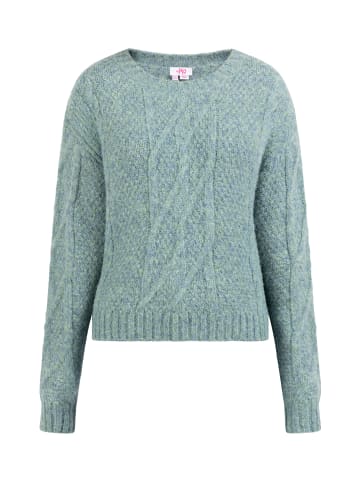 myMo Strickpullover in Blau Mint Melange