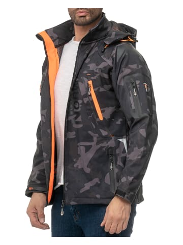 Geographical Norway Herren Regular Fit Softshelljacke  in Black-Orange