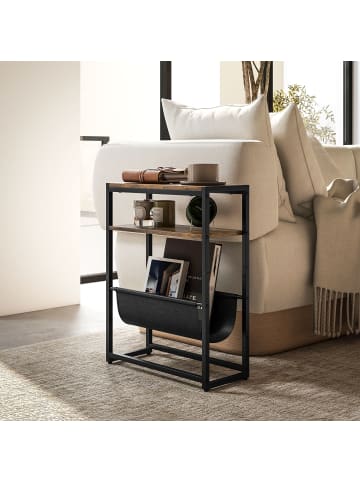 HOMCOM Beistelltisch in Rustikal-Braun 43L x 18B x 56H cm