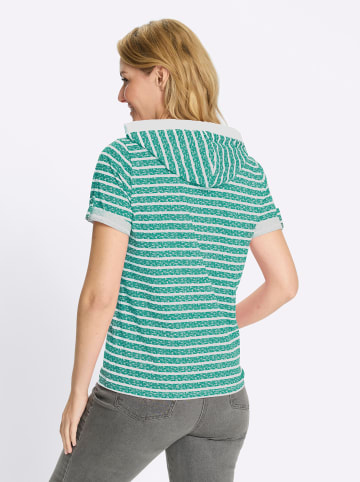 Sieh an! Kapuzenshirt in smaragd-ecru-bedruckt