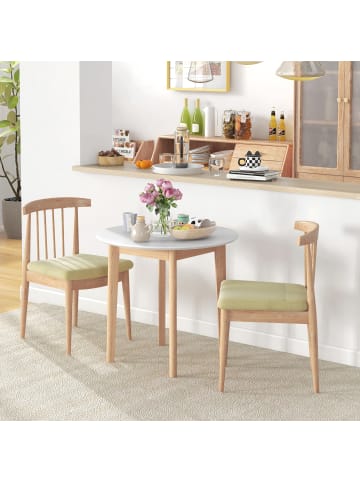 HOMCOM Esstisch-Ø75 x 76H cm-Weiß