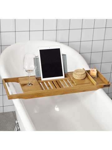 SoBuy Badewannenablage in Natur - (B)104 x (H)4 x (T)22cm