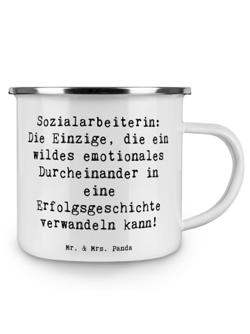 Mr. & Mrs. Panda Tasse Emaille Spruch Sozialarbeiterin Erfolg mi... in Weiß