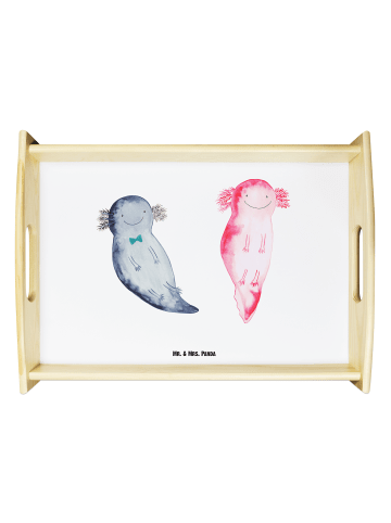 Mr. & Mrs. Panda Holztablett Axolotl Freundin ohne Spruch in Weiß