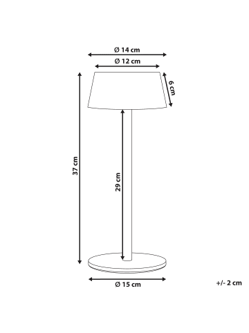 Beliani Tischlampe für den Außenbereich GUDER in Blau - (W) 15 x (H) 36 x (L) 15 cm