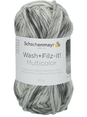 Schachenmayr since 1822 Filzgarne Wash+Filz-it! Multicolor, 50g in Grey-White multicolor
