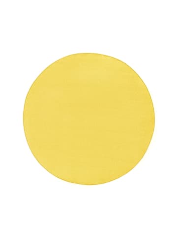 Hanse Home Runder Teppich Uni Fancy rund gelb