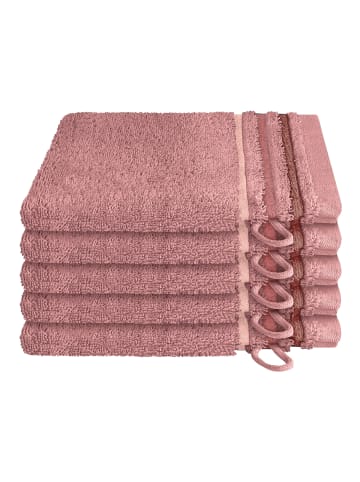 Schiesser Waschhandschuh Skyline Color im 5er Set in Altrosa