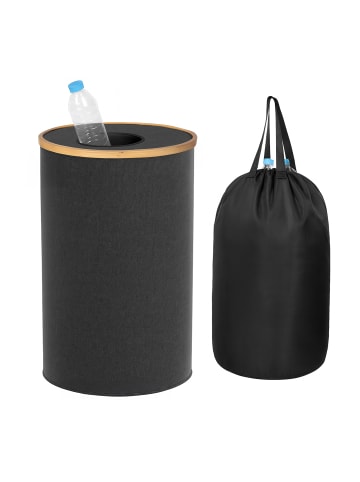relaxdays Pfandflaschen-Sammelbehälter in Schwarz – 100 l