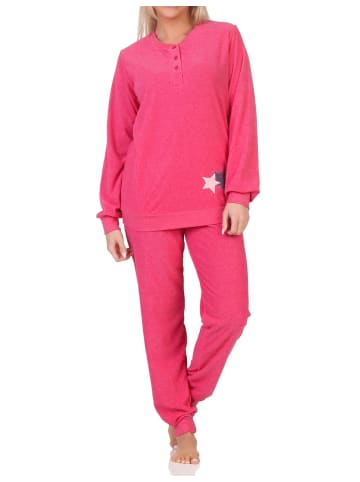 NORMANN Frottee Schlafanzug Homewear Loungewearr Sternen - 81725 in pink