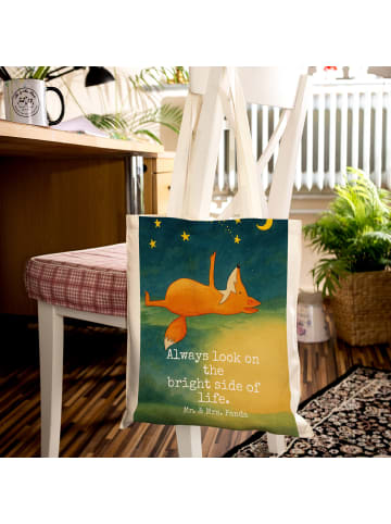 Mr. & Mrs. Panda Tasche Fuchs Sterne Design mit Spruch in Weiß