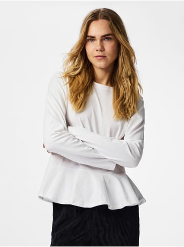 Pieces Oberteil mit langen Ärmeln in Bright White