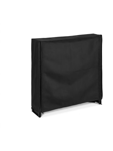 Kaminholzregal in Schwarz - (B)110 x (H)110 x (T)29 cm