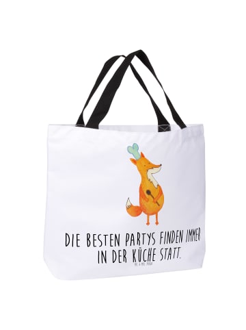 Mr. & Mrs. Panda Tote Bag Fuchs Koch mit Spruch in Weiß