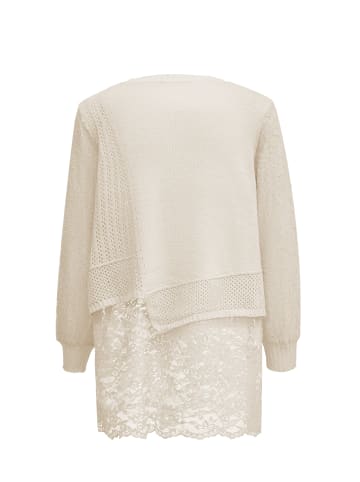 lurea Damen Strickpullover in Wollweiss