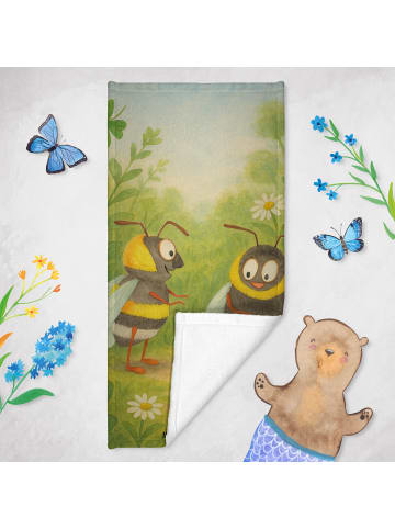 Mr. & Mrs. Panda Sporthandtuch Bienen Paar Design ohne Spruch in Weiß
