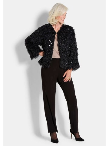GOLDNER Jacke in Feder-Optik mit Pailletten in schwarz