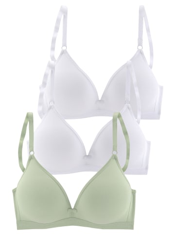 PETITE FLEUR Bralette-BH in 2xweiß+1xmint