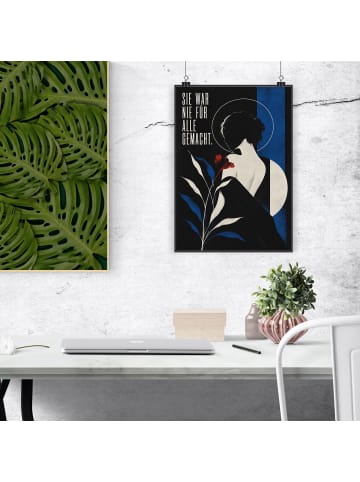 Wandbild Frau rebellisch Design mit Spruch in Weiß