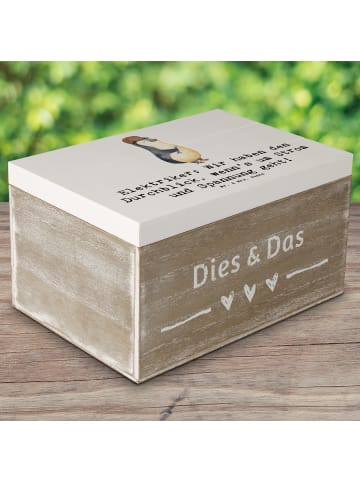 Mr. & Mrs. Panda Aufbewahrungsbox Elektriker Durchblick mit Spruch in Weiß